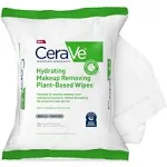 Cerave Wipes, Plant-Based, Makeup Removing, Hydrating - 25 pre-moistened towelettes