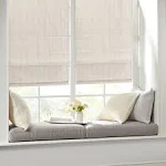 Madison Park Galen Basketweave Room Darkening Cordless Roman Shade, Ivory