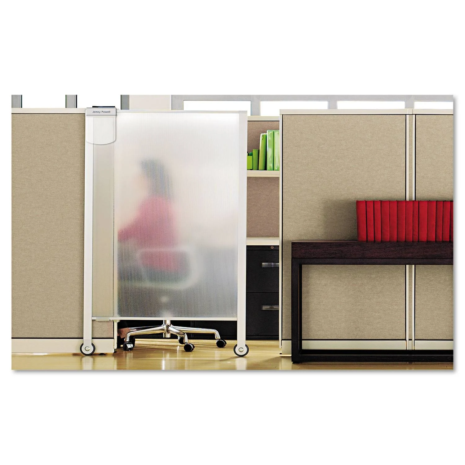 Quartet Workstation Privacy Screen, 38" x 64", Rolling, Full Length