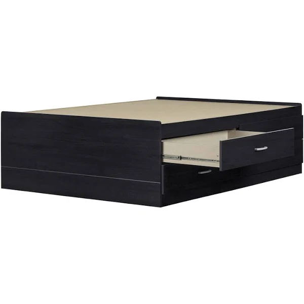 South Shore Furniture Cosmos 4-Drawer Captain's Bed, Black Onyx, Full