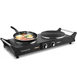 ES-3203 Hot Plate Electric Double Burner 1800W for Cooking with Adjustable Tempe