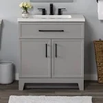 Style Selections Potter 30-in Gray Single Sink Bathroom Vanity with White Cultured Marble Top | LW24W30P2-CY