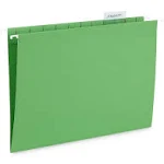 Blue Summit Supplies Hanging File Folders, 25 Reinforced Hang Folders, Designed for Home and Office Color Coded File Organization, Letter size, Green