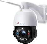 Ctronics 【30X Optical Zoom】 5MP PTZ Security Camera, 492FT Night Vision, 2.4/5Ghz WiFi, Red-Blue Alarm Light, PC Remote Access, Human Detection, FTP & NVR Support, Metal Construction, IP66