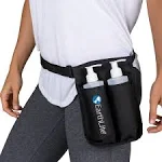 EARTHLITE Massage Bottle Double Holster Kit - Incl. 2 Bottles, Heavy Duty Strap, Adjustable for Massage Oil & Massage Lotion (2x 8oz)