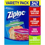 Ziploc Easy Open Bags Variety Pack with New Stay Open Design, 347 Ct.