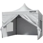 VEVOR 10x10 FT Pop up Canopy with Removable Sidewalls, Instant Canopies Portable Gazebo &amp; Wheeled Bag, UV Resistant Waterproof, Enclosed Canopy Tent for Outdoor Events, Patio, Backyard, Party, Camping