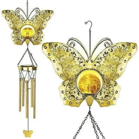 Butterfly Solar Wind Chimes