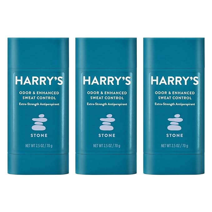 Harry's Extra - Strength Antiperspirant - Odor & Enhanced Sweat Control Antiperspirant for Men - Stone, Pack of 3