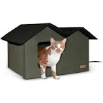 K&H Pet Products Heated Olive Extra Wide Outdoor Kitty House