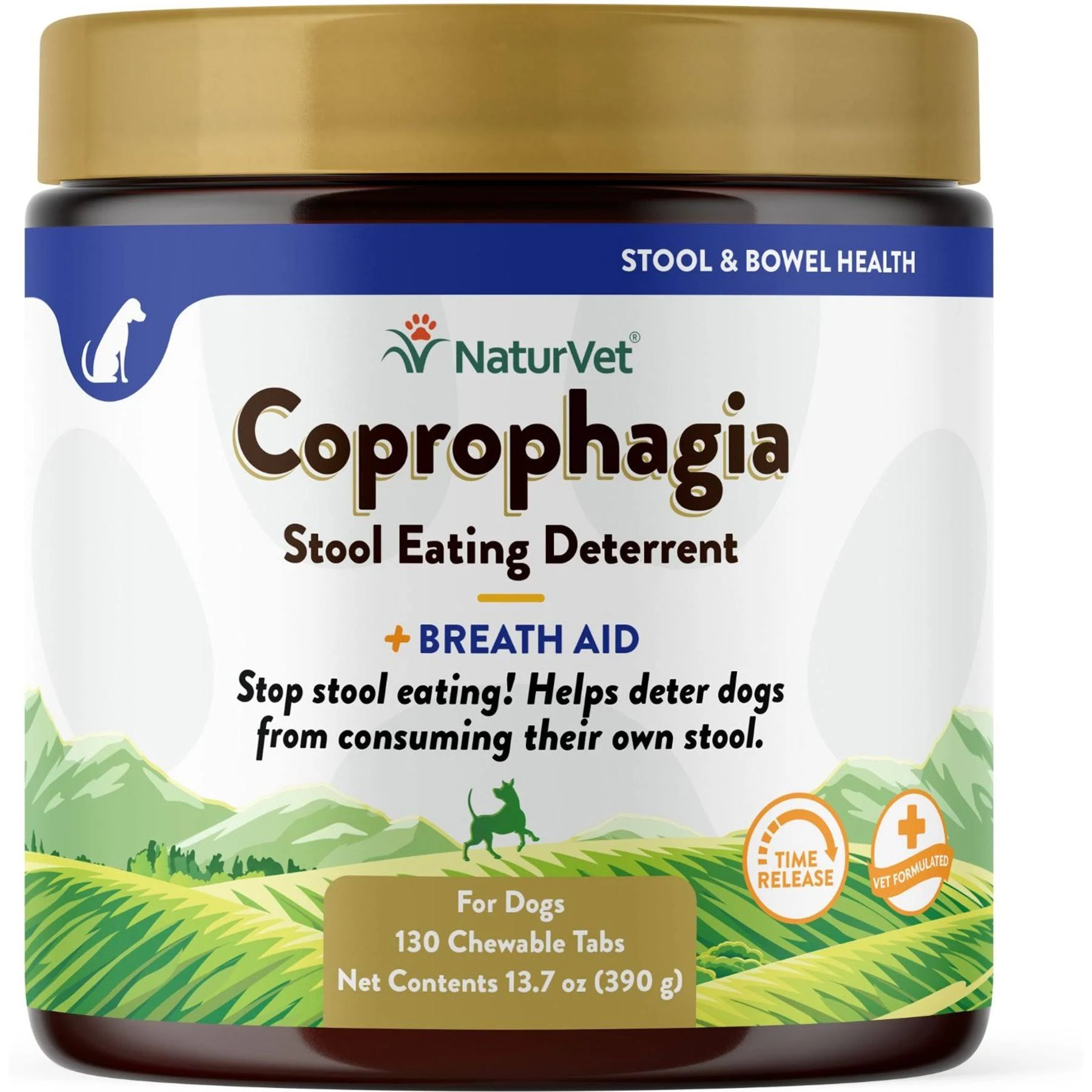 NaturVet Coprophagia Stool Eating Deterrent Plus Breath Aid Supplement for Dogs