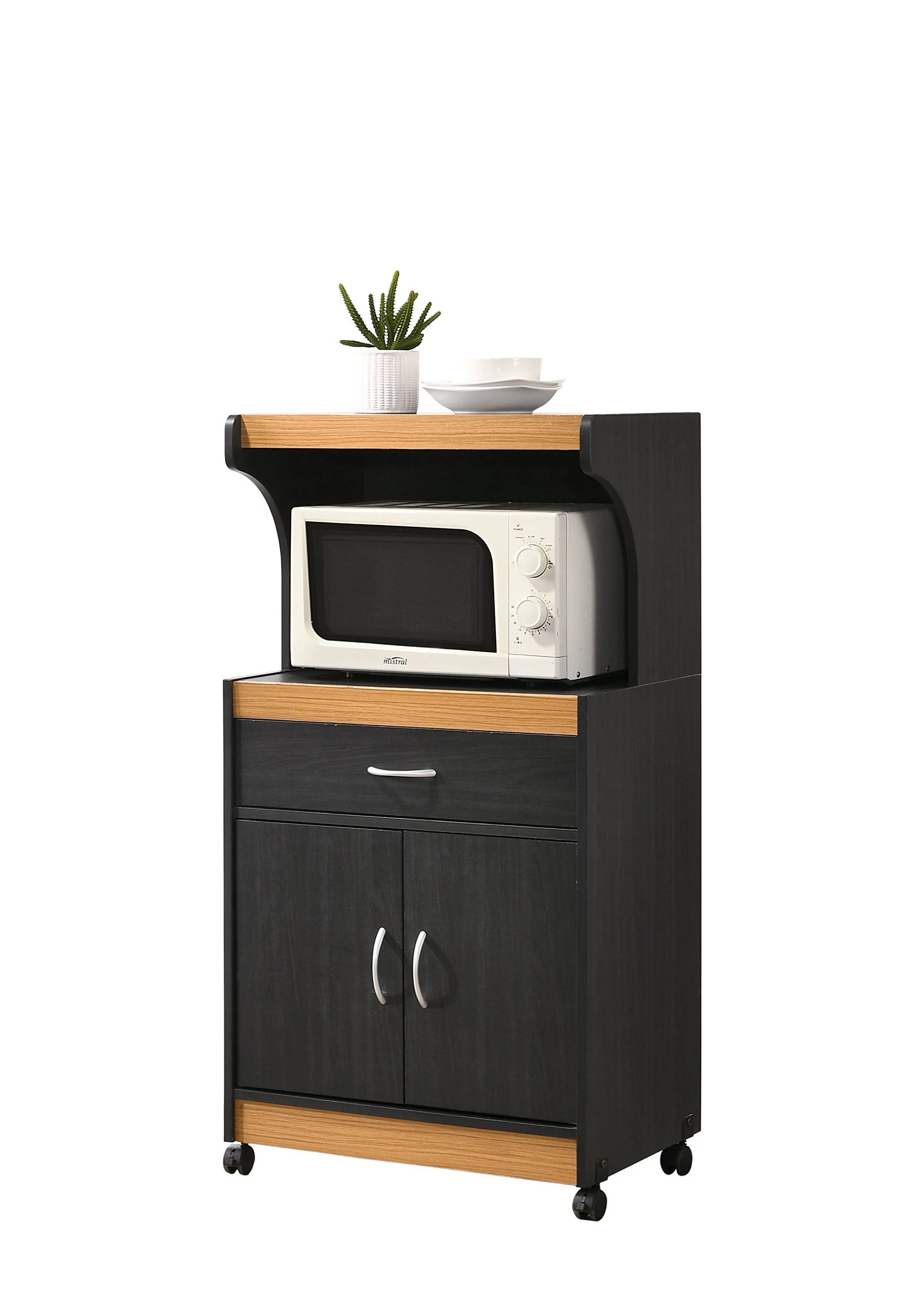 Hodedah Microwave Cart - Beech