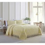 Medallion Chenille Bedspread Full (White)