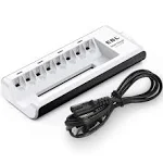 EBL Upgraded 8 Bays Battery Charger