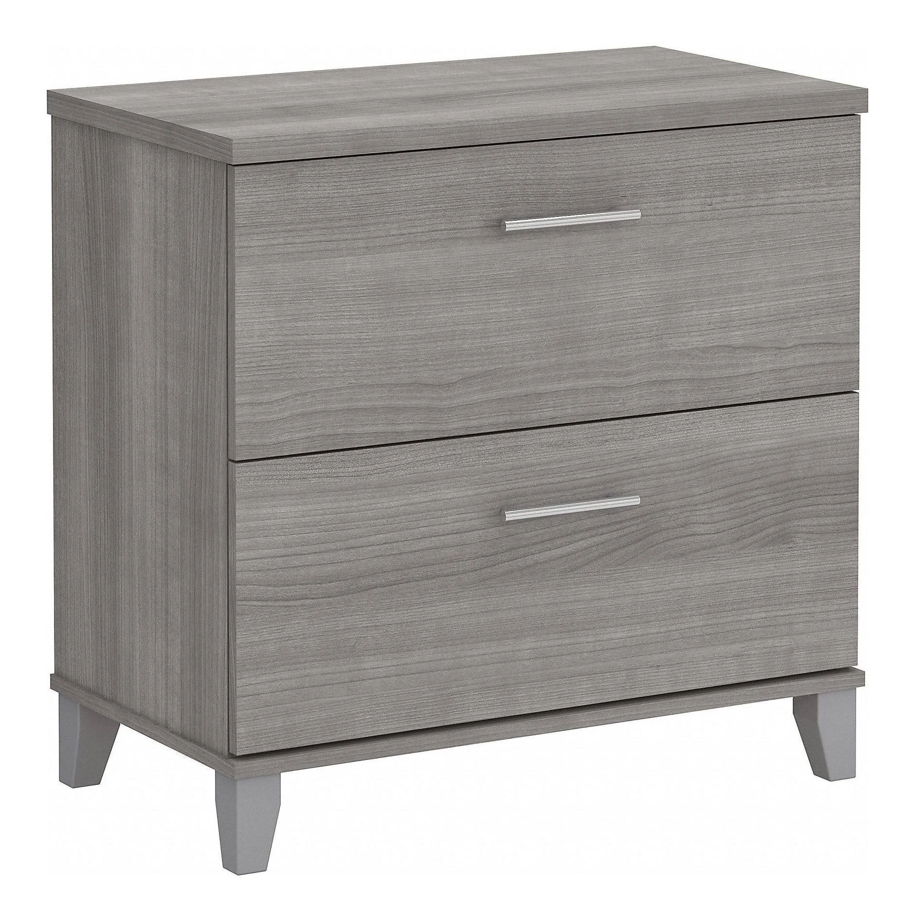 Bush Furniture Somerset 2 Drawer Lateral File Cabinet, Platinum Gray