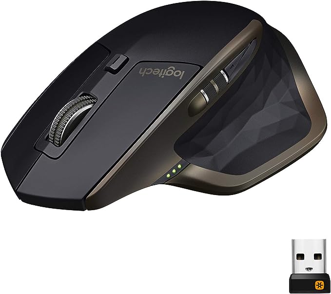 Logitech MX Master Wireless Mouse High-Precision Sensor, Speed-Adaptive Scroll Wheel, Easy-Switch up to 3 Devices - Meteorite (Renewed)