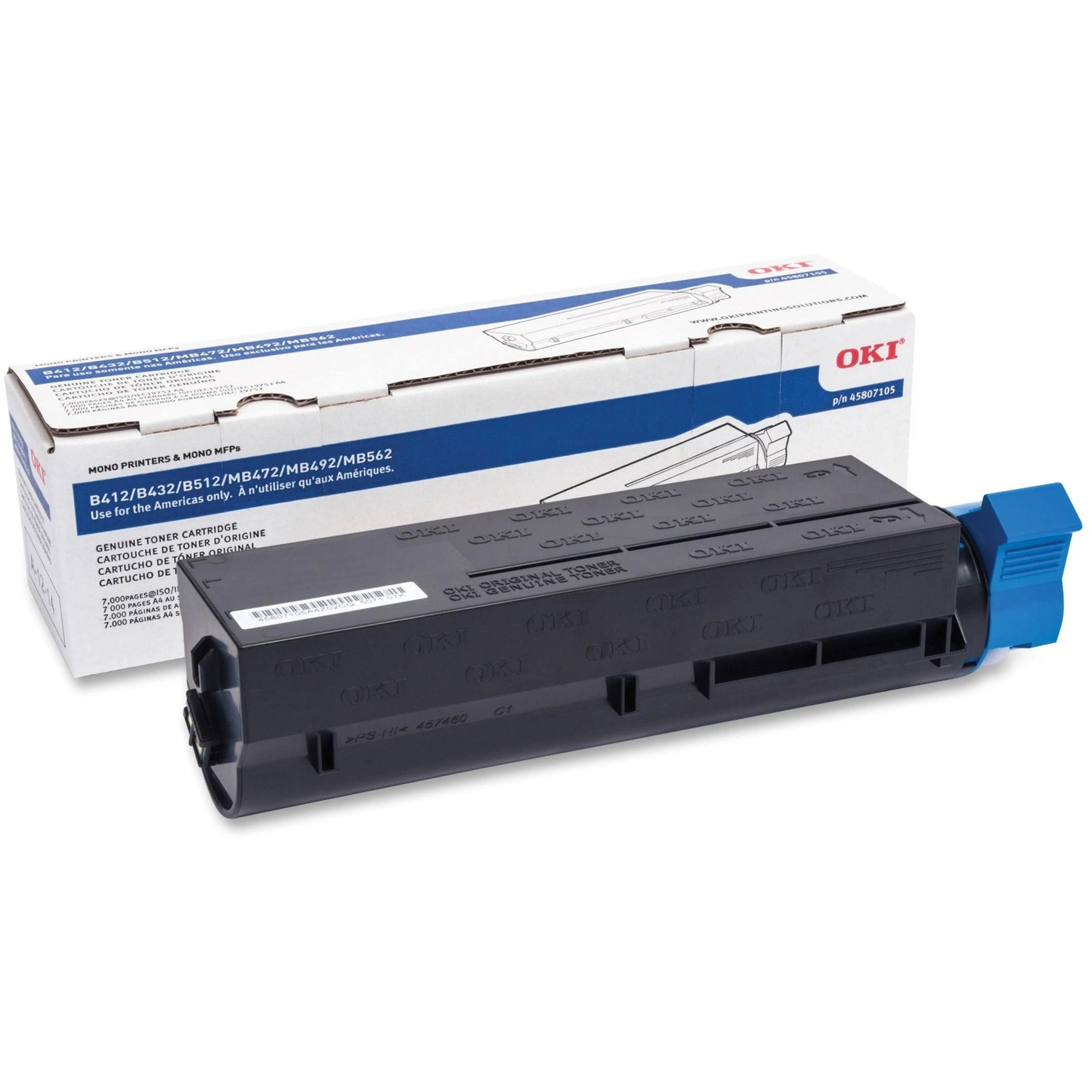 Oki Toner Cartridge - Black - Led - High Yield - 7000 Page - Oem (45807105)