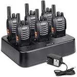 Case of 6 Retevis H-777 Walkie Talkies for Adults Long Range Rechargeable Two-Way Radios with 6-Way Multi Unit Charger Flashlight Handheld Business