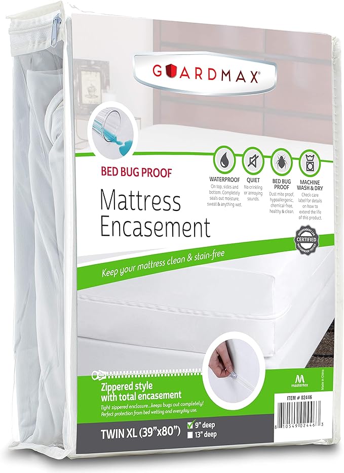 Guardmax Zippered Bed Bug Mattress Protector Encasement - Twin XL