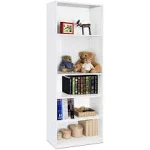 FURINNO JAYA Simply Home 5-Shelf Bookcase, 5-Tier, White