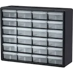 Akro-Mils Plastic Drawer Parts Cabinet 10124 - 20"W x 6-3/8"D x 15-13/16"H, Black, 24 Drawers