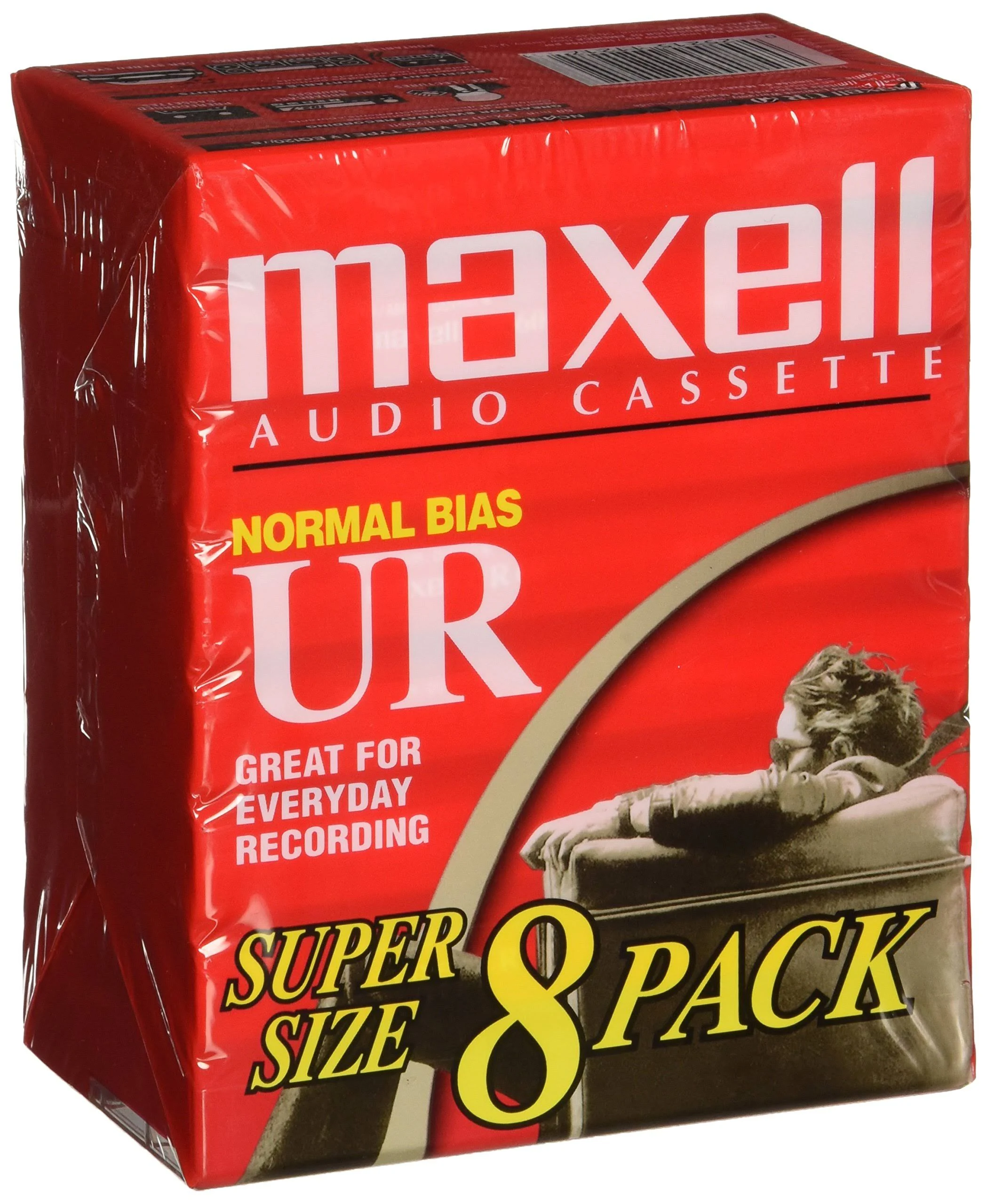 Maxell UR-60 Blank Audio Cassette Tape, 8 Pack