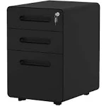 3-Drawer Rolling File Cabinet, Metal Mobile File Cabinet with Lock