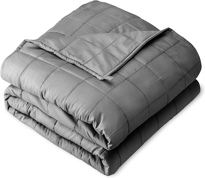 22 lb 60" x 80" Weighted Blanket Cotton Light Grey by Bare Home