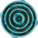 Outward Hound Fun Feeder Slo Bowl, Slow Feeder Dog Bowl, Turquoise, Medium/Mini