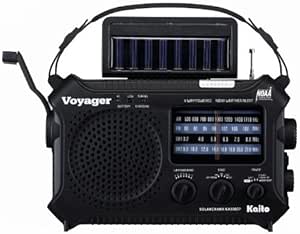 Kaito KA500IP-BLK Voyager Solar/Dynamo Am/fm/sw NOAA Weather Radio with Alert and Cell Phone Charger, Black