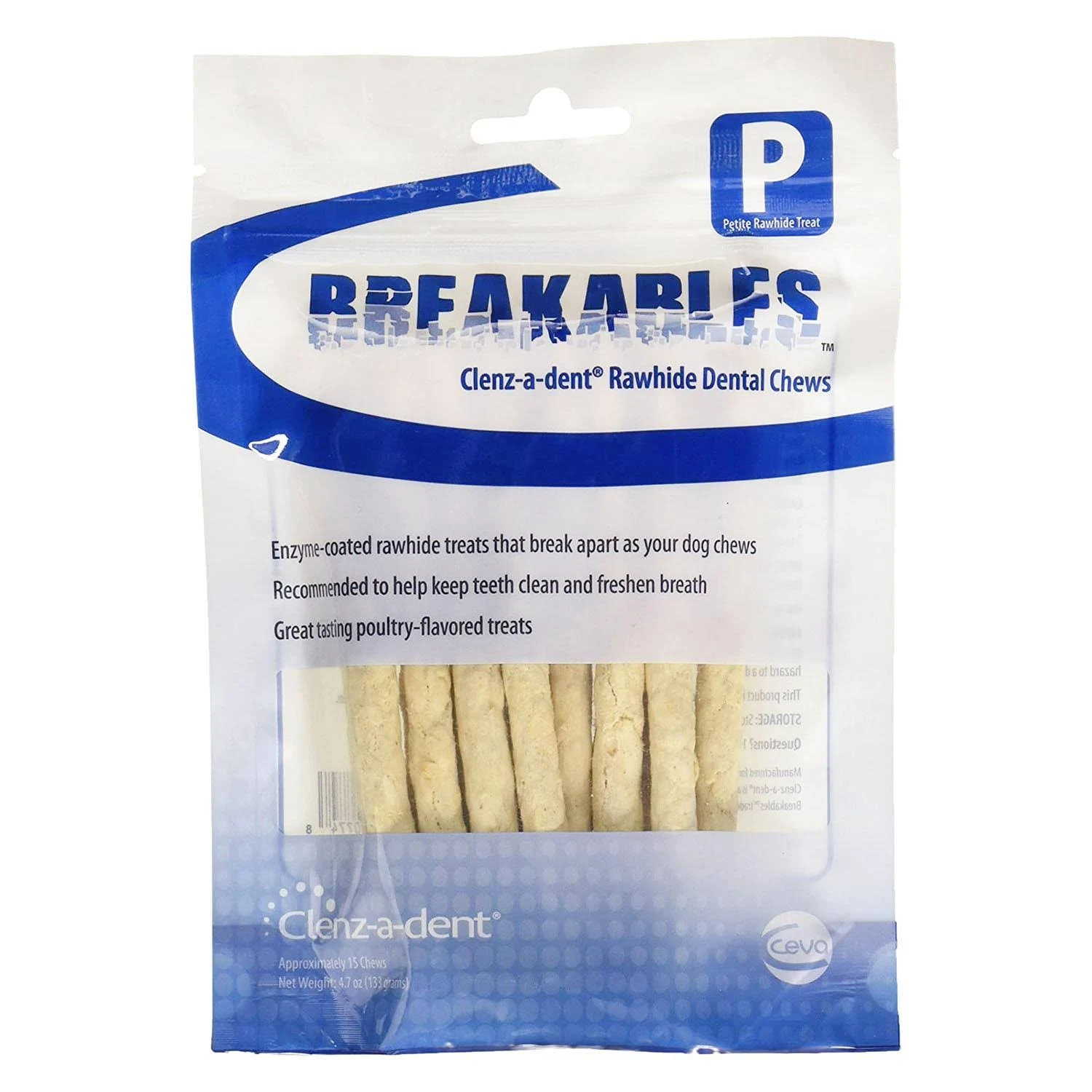 Clenz-a-dent Breakables Dental Rawhide Chews - Small (15 Count)