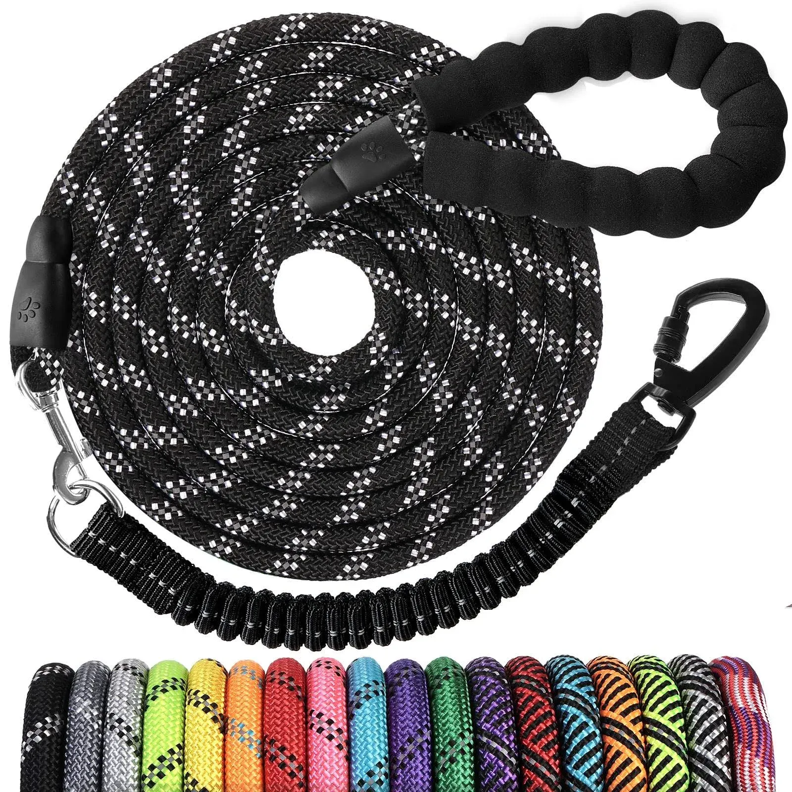 Dog Leash - 40FT Heavy Duty Leash with Swivel Lockable Hook andReflective Thr...