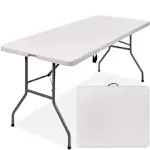 Best Choice Products Plastic Folding Table Indoor Outdoor Heavy Duty Portable w/Handle