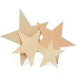 Wooden Star Shapes 12 Inch Large Patriotic Natural Wood Cutouts Bag of 10 Unfinished DIY Craft Wall Decor by Woodpeckers