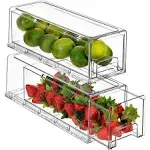 Sorbus Small Clear Stackable Pull Out Drawers