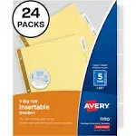 Avery - Insertable Big Tab Dividers, 5-Tab, Letter, 24 Sets