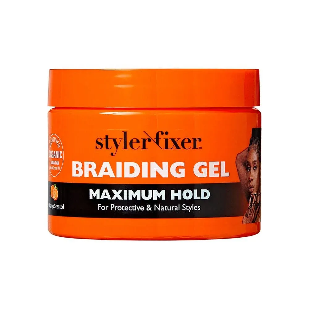 Red by Kiss Braiding Gel Maximum Hold Styler Fixer for Box Braids & Cornrows, Hydrating, Conditioning, Long-Lasting Frizz Control, 4C Moisturizing, Nourishing High Shine, No Flake (32 fl. oz.)