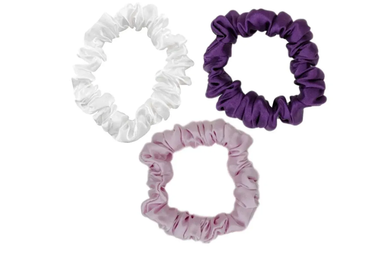 Celestial Silk Mulberry Silk Scrunchies for Hair (Small, Ivory, Black, Taupe)