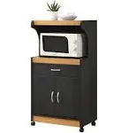 HODEDAH Microwave Cart w/ Storage 45.19&#034; x 15.75&#034; x 24&#034; Particle Board Beech