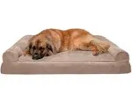 FurHaven Plush & Suede Orthopedic Sofa Pet Bed - Almondine (Jumbo Plus)