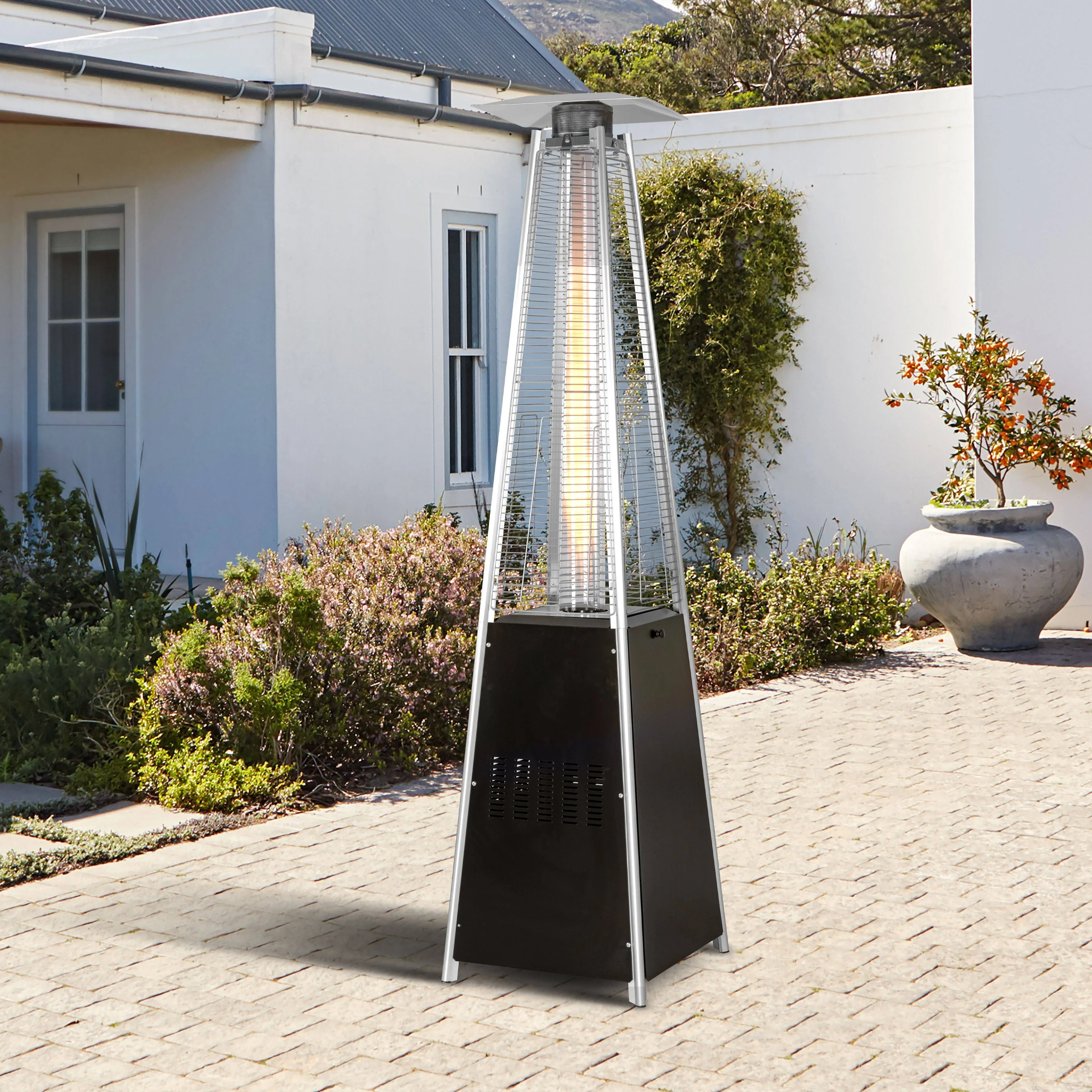 Nuu Garden 48000-BTU Black Steel Floorstanding Liquid Propane Patio Heater | AH001S