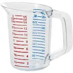 Rubbermaid FG321500CLR Bouncer® 1 Pint Clear Polycarbonate Plastic Measuring Cup