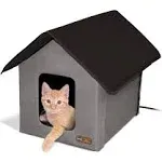 K&H Pet Products Outdoor Heated Kitty House - Gray/Black