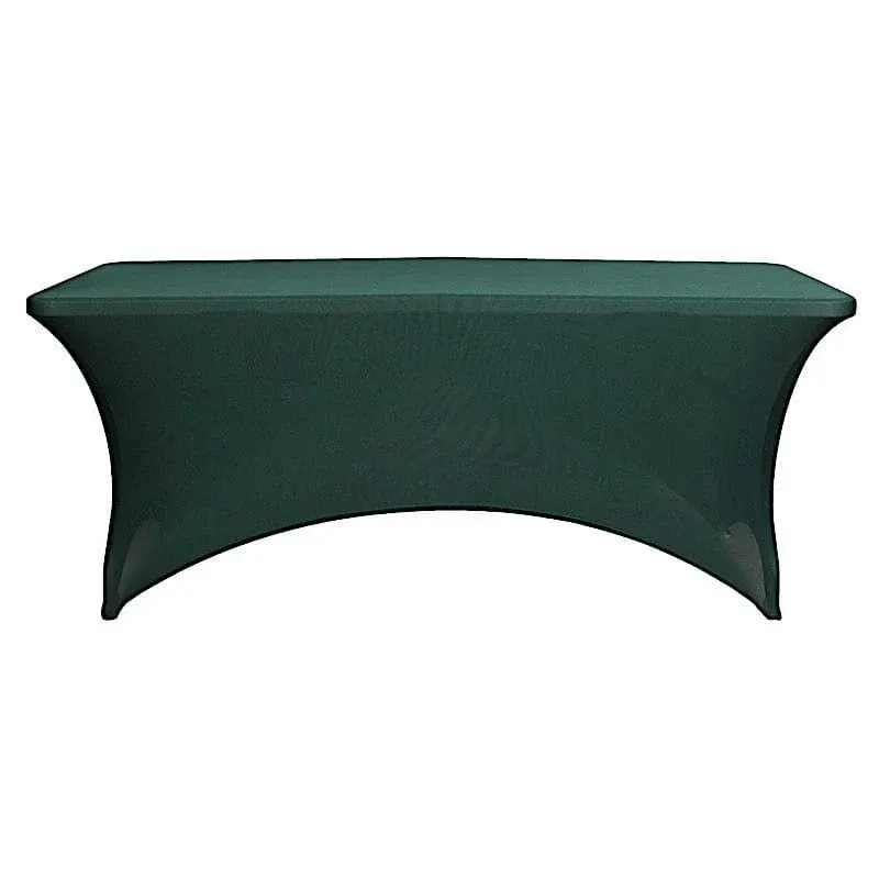 6 ft Rectangular Fitted Spandex Tablecloth Hunter Green