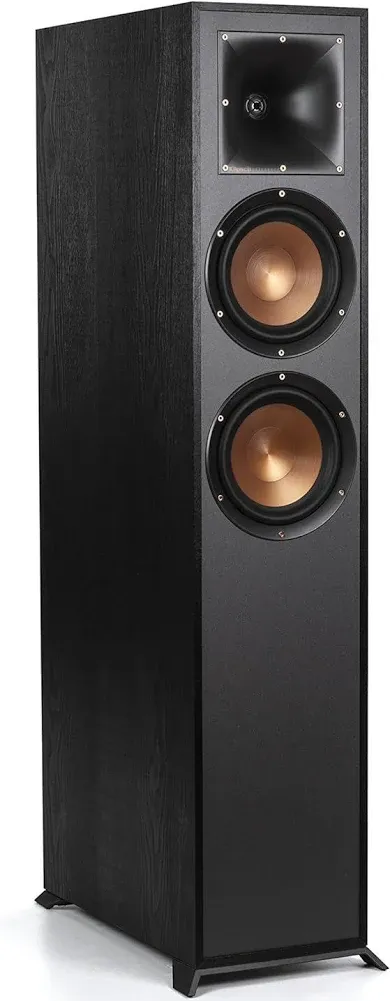 Black Klipsch R-625Fa Powerful Detailed Floorstanding Single Home Speaker.