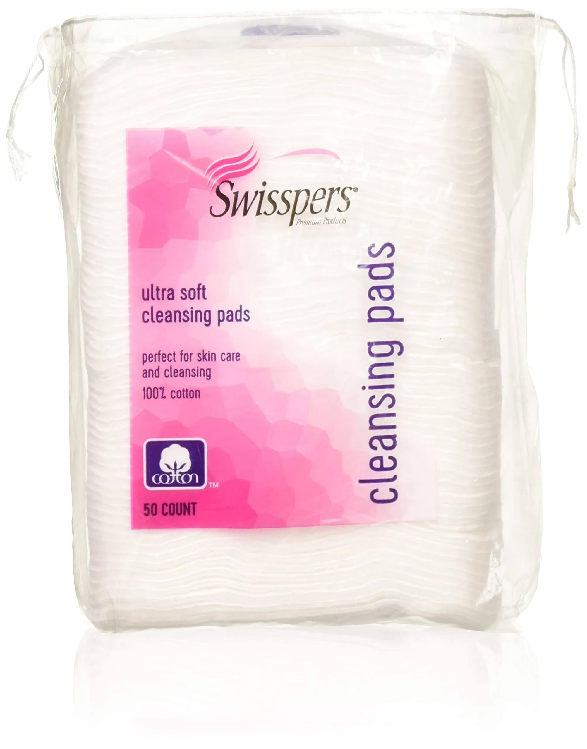 Swisspers Premium Cotton Facial Cleansing Pad 50 Count