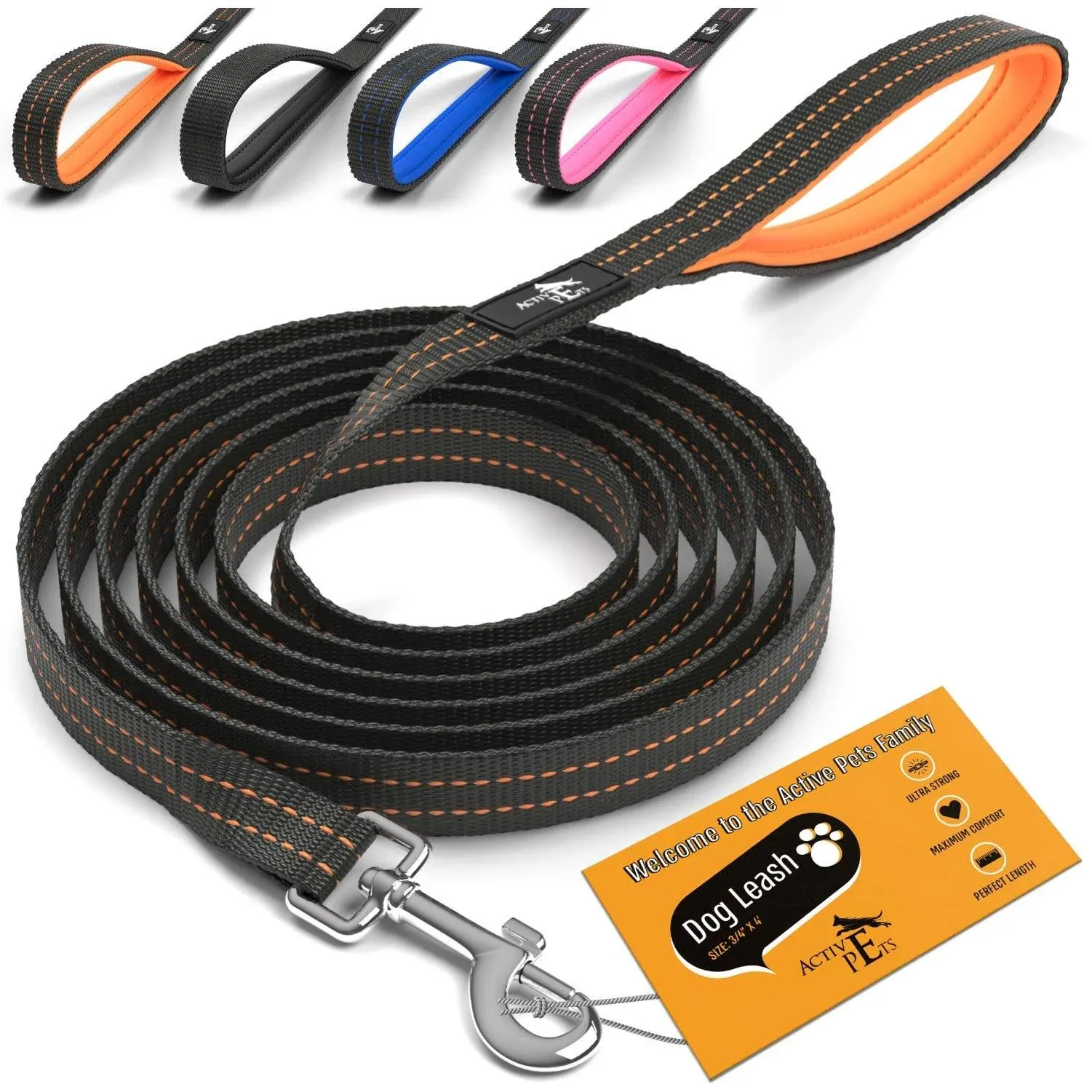 Active Pets Strong Dog Rope Leash with Padded Handle