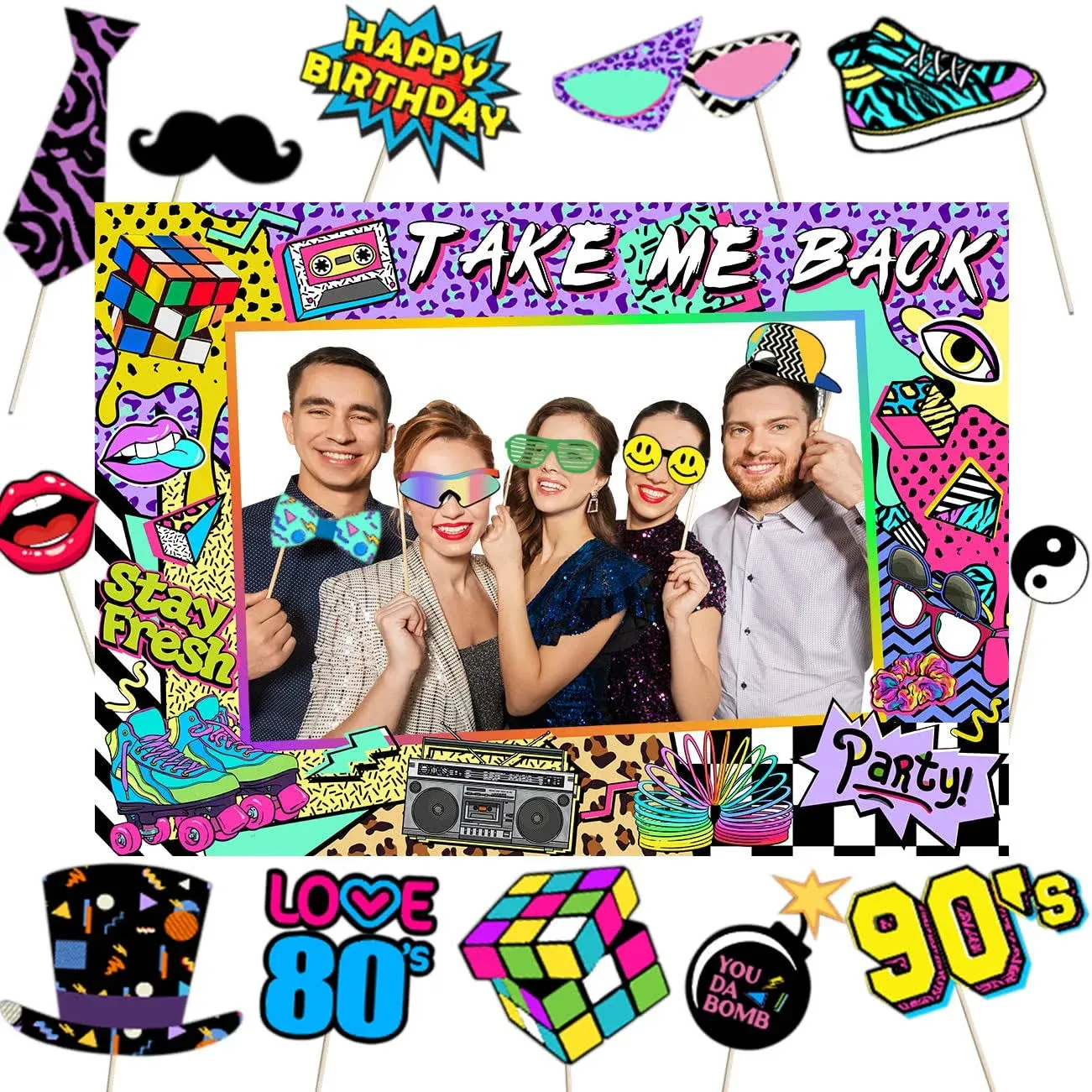 90S Themed Party Decorations for Adults, 1990S Throwback Party Photo Booth