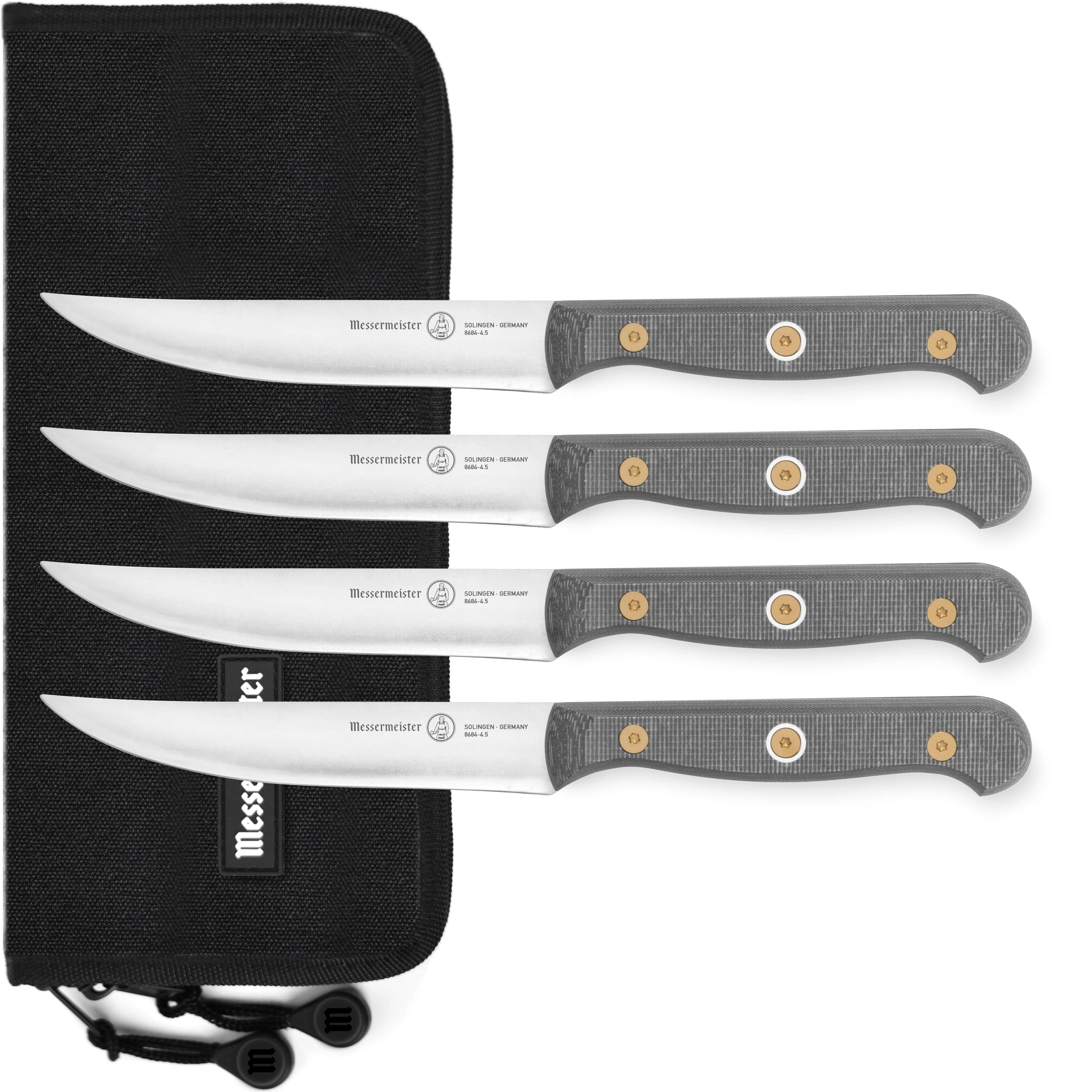 Messermeister Custom 4-Piece Steak Knife Set - X50 German Stainless Steel - Rust Resistant & Easy to Maintain - Made in Solingen, Germany