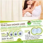 Clean Healthy Living Heavy Duty PEVA Tan Shower Curtain Liner with 